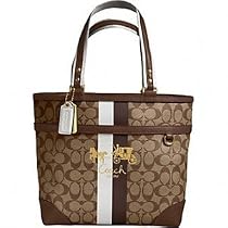 Coach Heritage Signature Stripe Tote 13196