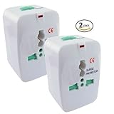 2 Pack Universal Travel Power Adapter For US UK EU AU.