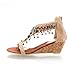 New Summer Fashion Handmade Beaded Womens Wedge Heels Thong Sandals Shoes