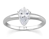 1/2 ct.tw Pear Diamond Solitaire Ring in 18k White Gold