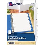 Avery Mini Preprinted Dividers, 5.5 x 8.5 Inches, Monday-Sunday, 7-Tab Set (11319)