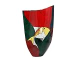 Abstract metalic gold fish lacquer decorative curve vase-11.5"