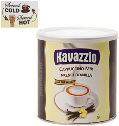 Kavazzio French Vanilla Powdered Mix 1lb. Can (Pack of 2)