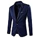 DressLoves Men's Cotton Blends Peak Lapels 1 Button Blazers