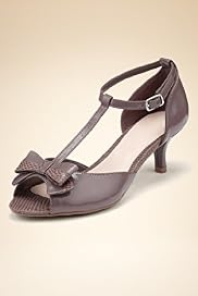 Peep Toe Bow T-Bar Stiletto Heel Shoes
