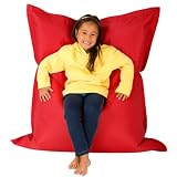 from Hi-BagZ Hi-BagZ KIDS Bean Bag 4-Way Lounger - GIANT Childrens Bean Bags Outdoor Floor Cushion RED - 100 Water Resistant