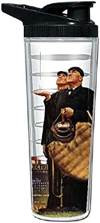 Norman Rockwell Bottom of the 6th 28 OZ Clear Tumbler Water Bottle with Sport Lid, BPA Free &amp; Lifetime Warranty