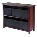 Verona 2-Shelf Storage with 6 Baskets - Walnut/ Black