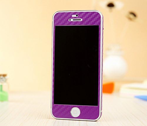 DiaMini iPhone 5 /5G Full Body Carbon Fibre Wrap Decal Skin Sticker Protector (for Iphone 5/5G Purple)