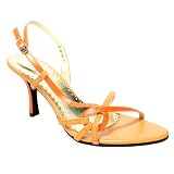 Strappy Cutout Open Toe Dress Heel Sandals Orange 4-10