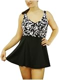 It Figures Women's Plus Layered Floral Swimdress