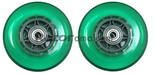 2 98mm Green Razor Scooter Wheels