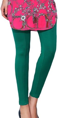 LTHD Women's Skinny Legged Solid Ankle Length Legging-Green-M