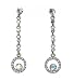 Earrings - E41 - Crystal Circle Dangle - Gold Tone Metal ~ Clear AB (Iridescent)