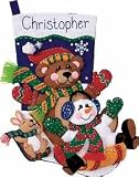Dimensions Togoggan Trio Stocking Felt Applique Kit