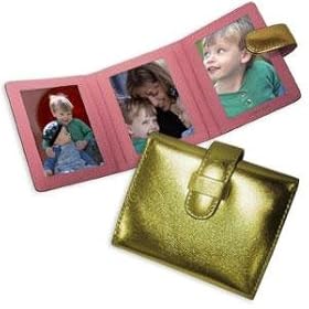 Small trifold in gold lam and pink leathers by Kate Spade - 2x3