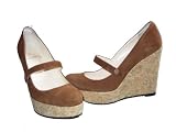 Christian Louboutin Shoes Marron Wallis Heels Cork Platform Wedges- OnlyModa