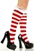Red White Stripe Candy Cane Ruffle Knee High Stockings Standard