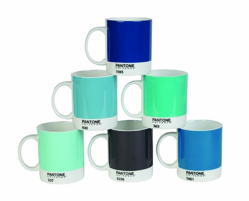 Whitbread Wilkinson Pantone Bone China Mug, Mixed Blues 2014
