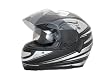 Faze Phoenix Matte Black Silver Air Pump Double Visor Motorcycle Helmet (Large)