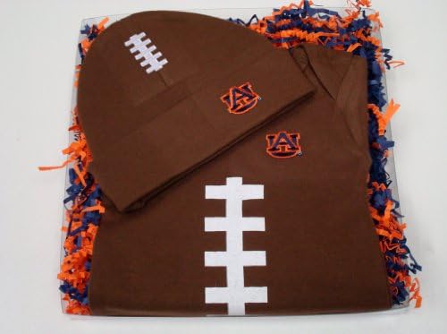 Auburn Tigers Baby Football Onesie and Football Hat Gift Set