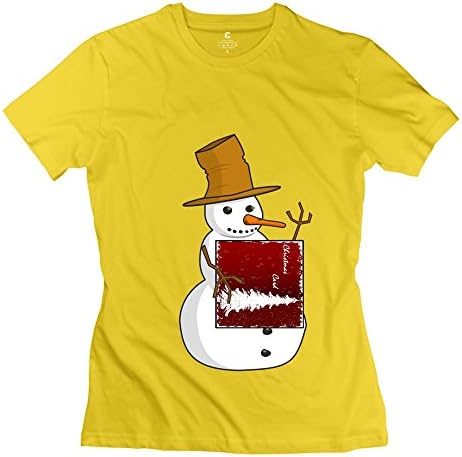 Serlina Women's Merry Chistmas 19 Cotton Round Neck Short Sleeve T-Shirt Tee Yellow L