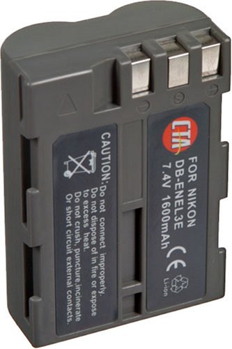 CTA Digital DB-ENEL3E EN-EL3E Rechargeable Lithium-Ion Battery (1600mAh, 7.4V) Replacement for Nikon EN-EL3E Battery