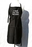 Black I Cook for the Halibut Embroidered Apron