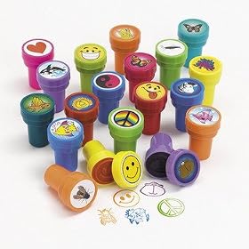 50 Assorted Plastic Stamps: Toys &amp; Games