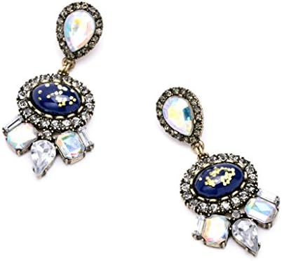 Kumax Color Rhinestone Crystal Retro Exaggerated Fashion Earrings
