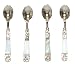 Decorative Mini Spoon Set / 4 With Flat Inlaid Mother of Pearl Handles