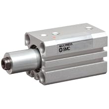 SMC MK-Z Series Aluminum Rotary Clamp Air Cylinder, Counterclockwise Rotation, Compact, Double Acting, Through Hole Mounting, Switch Ready, Cushioned