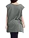 Allegra K Women Letters V Neck Sleeveless Oversize Tunic Top XL Dark Grey
