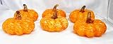 New Hand Blown Orange Glass Mini Pumpkins Set of 6
