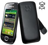 Suncase Leder Etui für Samsung i5800 Galaxy 3 schwarz