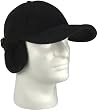 Black Polar Fleece Cold Weather Low Profile Baseball Cap With Earflaps