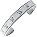 Chinese Wealth Character Silver Tone Pewter Cuff Bracelet