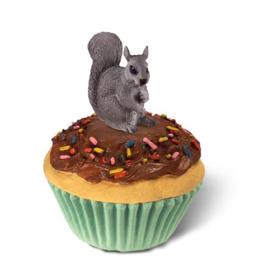 Squirrel Gray Cupcake Trinket Box