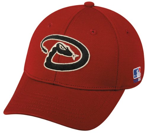 MLB BAMBOO Flex FITTED Med/Lg Arizona DIAMONDBACKS Home RED Hat Cap