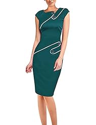 Sexy Cotton/Polyester/Spandex Cocktail Knee Length Lace Cap Sleeves Party Dress/Tunic 