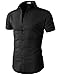 H2H Mens Casual Slim Fit Wrinkle Free Short Sleeve Dress Shirts Of Various Color