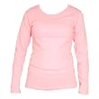 Long Sleeved Soft Pink Classic Fit Tunic Length Womens' Solid color contoured T-Shirt, 100% cotton,