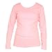 Long Sleeved Soft Pink Classic Fit Tunic Length Womens' Solid color contoured T-Shirt, 100% cotton, 5 Adult Sizes