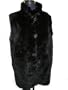 30 In. Black Sculptured Sheared Mink/Taffeta Reversible Vest