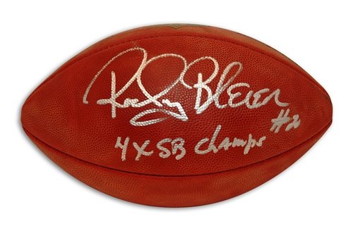 Rocky Bleier Autographed/Hand Signed NFL Football Inscribed ''4X SB CHAMPS''