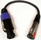 1' speakon (m) to 1/4 (f) adapter cable