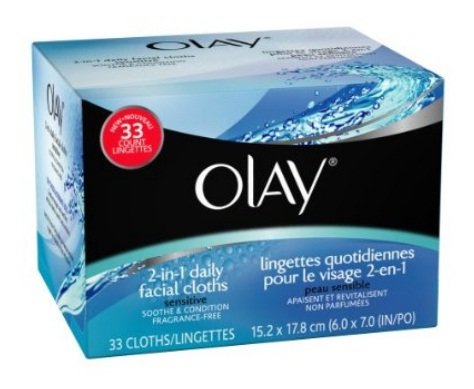  Olay 2-in-1 Sensitive Daily Facial Cloths (Pack of 3) 