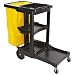Rubbermaid Commercial Housekeeping Cart with Zippered Yellow Vinyl Bag, 3 Shelves, Black, 38-1/8" Height, 46" Length x 21-3/4" Width