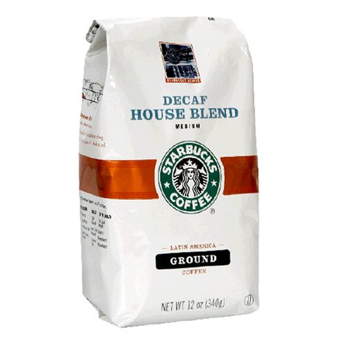 Starbucks House Blend Coffee, Ground, Decaf, 12-Ounce Bags (Pack of 3) by Decaf House Blend Coffees