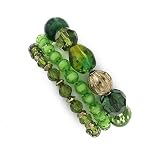 Olive Triple Beaded Stretch Bracelet